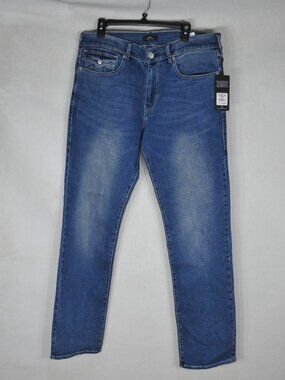 True Religion Ricky Men's Jeans 36 x 34 SN Flap Straight Medium Spiced Wash NWT